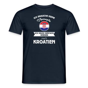 Keine Therapie - Kroatien - Männer T-Shirt - Navy - Vorne - AI Model Male 178 light (178cm)