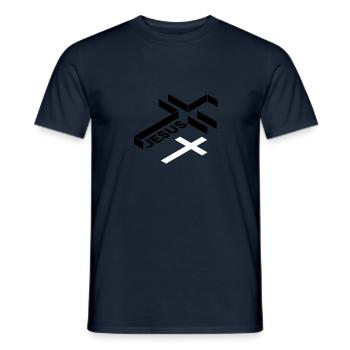 croix jésus - T-shirt homme - marine - Devant - AI Model Male 178 light (178cm)