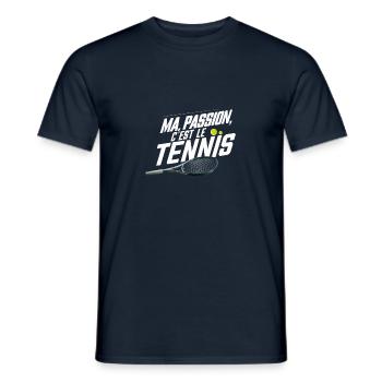 Ma passion c'est le tennis - T-shirt homme - marine - Devant - AI Model Male 178 light (178cm)