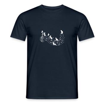 Cats and music - Men's T-Shirt - navy - Front - AI Model Male 178 light (178cm)