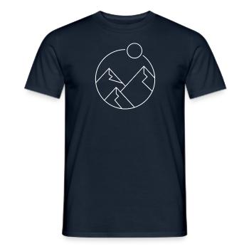 T-Shirt - Berg - Natur - Wandern - Männer T-Shirt - Navy - Vorne - AI Model Male 178 light (178cm)