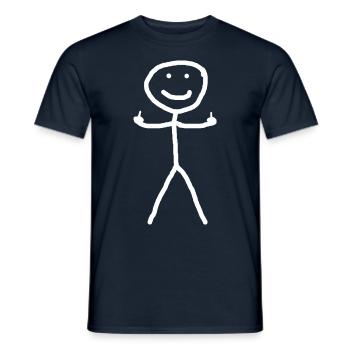 Stickman avec doigt coquin - T-shirt homme - marine - Devant - AI Model Male 178 light (178cm)