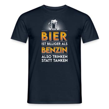 Bier ist billiger als Benzin - Prost! - Männer T-Shirt - Navy - Vorne - AI Model Male 178 light (178cm)