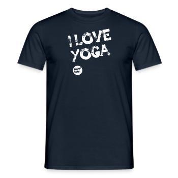 I LOVE YOGA by Supersoul - Men's T-Shirt - navy - Front - AI Model Male 178 light (178cm)
