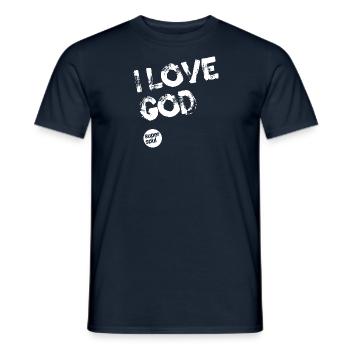 I LOVE GOD by Supersoul - Men's T-Shirt - navy - Front - AI Model Male 178 light (178cm)