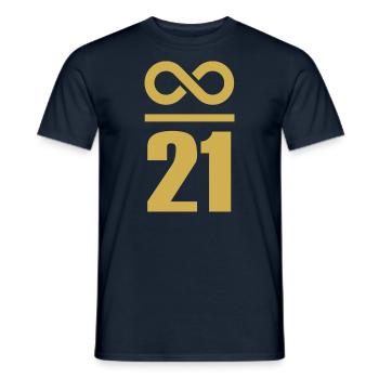 Unendlich durch 21 Millionen Bitcoin - Männer T-Shirt - Navy - Vorne - AI Model Male 178 light (178cm)