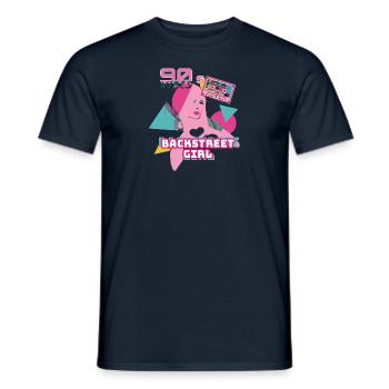 backstreet girl, backstreet, rétro, 90's.90s - T-shirt homme - marine - Devant - AI Model Male 178 light (178cm)