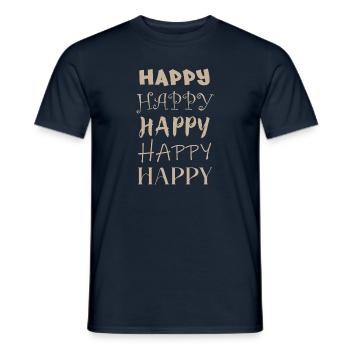 Happy happy - joyeux - T-shirt homme - marine - Devant - AI Model Male 178 light (178cm)