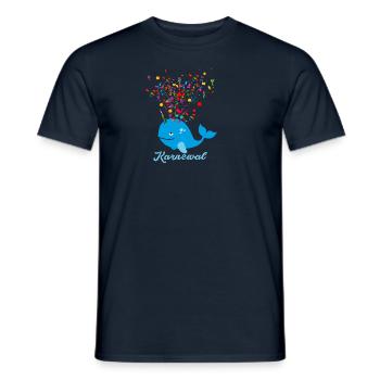 karnewal,wal,konfetti,karneval,walfisch - Männer T-Shirt - Navy - Vorne - AI Model Male 178 light (178cm)
