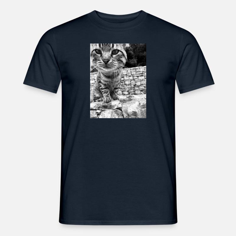 Katzen Pullover Herren Damen kinder - Männer T-Shirt - Navy