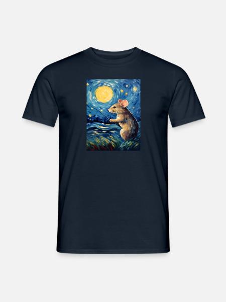 Van Gogh Maus - Männer T-Shirt - Navy