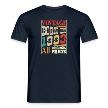 Vintage born in 1993 - Original parts - Men's T-Shirt - navy - Front - AI Model Male 178 light (178cm)