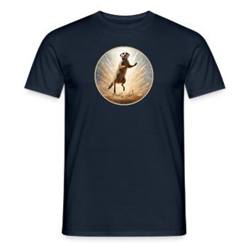 Erdmännchen in Glitzer - Männer T-Shirt - Navy - Vorne - AI Model Male 178 light (178cm)