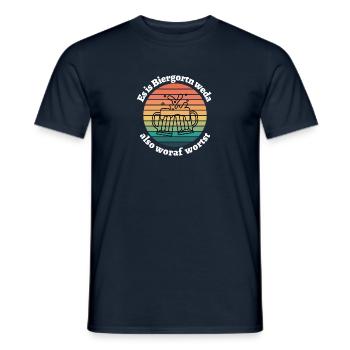 Biergordn weda- bayerischer Spruch - Männer T-Shirt - Navy - Vorne - AI Model Male 178 light (178cm)