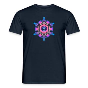 Water Crystal, Love, Lotus, Symbol, Yoga, Emoto - Men's T-Shirt - navy - Front - AI Model Male 178 light (178cm)