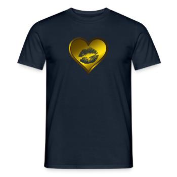 Kiss Heart - Men's T-Shirt - navy - Front - AI Model Male 178 light (178cm)