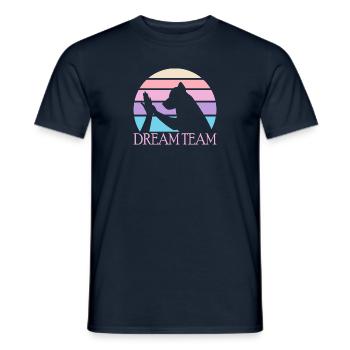 Hund Hundeliebhaber Dream Team Sunset - Männer T-Shirt - Navy - Vorne - AI Model Male 178 light (178cm)