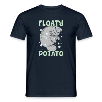 Drôle de lamantin Vache de mer Flotteur Pomme de terre - T-shirt homme - marine - Devant - AI Model Male 178 light (178cm)