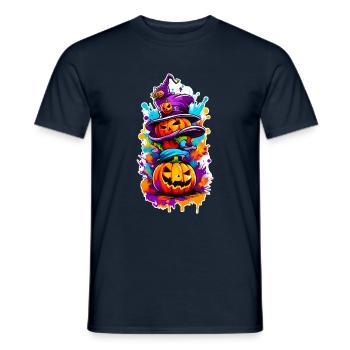 Halloween Pumpkin Head 02 - Men's T-Shirt - navy - Front - AI Model Male 178 light (178cm)