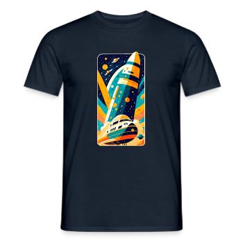 Space Shuttle - Männer T-Shirt - Navy - Vorne - AI Model Male 178 light (178cm)