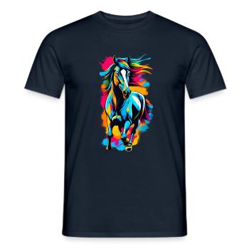 Pferd - Männer T-Shirt - Navy - Vorne - AI Model Male 178 light (178cm)
