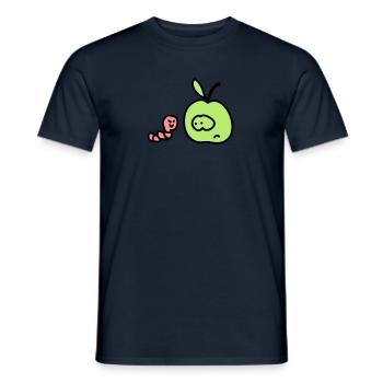 Apfel + Wurm 3 - Männer T-Shirt - Navy - Vorne - AI Model Male 178 light (178cm)