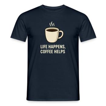 Kaffe Rettet auch dein Leben - Männer T-Shirt - Navy - Vorne - AI Model Male 178 light (178cm)