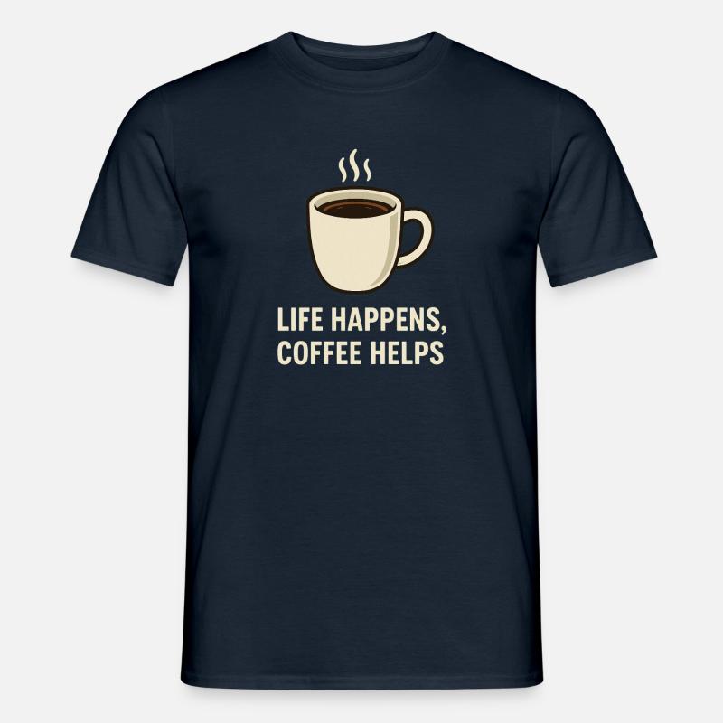 Kaffe Rettet auch dein Leben - Männer T-Shirt - Navy