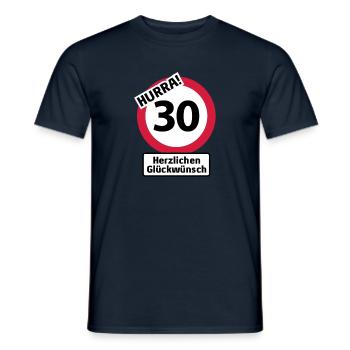 Hurrah 30 Birthday - Congratulations | - Men's T-Shirt - navy - Front - AI Model Male 178 light (178cm)