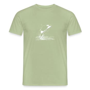 Orca - T-shirt homme - vert sauge - Devant - AI Model Male 178 light (178cm)