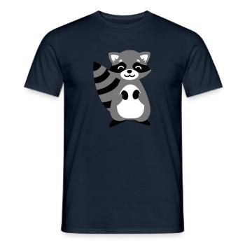 Waschbär Tierkind Raccoon animal child Geschenk - Männer T-Shirt - Navy - Vorne - AI Model Male 178 light (178cm)