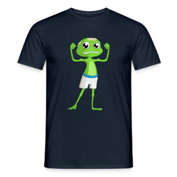 Fitness Comic Frosch - Männer T-Shirt - Navy - Vorne - AI Model Male 178 light (178cm)