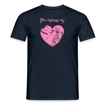 Valentine's day - You impress my heart - Men's T-Shirt - navy - Front - AI Model Male 178 light (178cm)