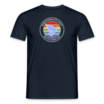 Menschenrechte statt rechte Menschen - Männer T-Shirt - Navy - Vorne - AI Model Male 178 light (178cm)