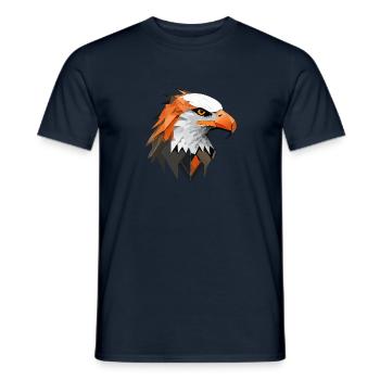 Eagle, Geometric, Illustration, Abstract, Bird - Men's T-Shirt - navy - Front - AI Model Male 178 light (178cm)