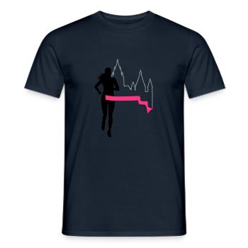 Marathon - Mainz - runner - Run - Run - 3C - Men's T-Shirt - navy - Front - AI Model Male 178 light (178cm)