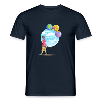 Ballons enfants et astronomie - T-shirt homme - marine - Devant - AI Model Male 178 light (178cm)