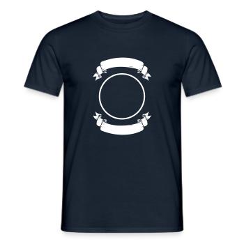 Symbole Cercle Bannière Vintage Ruban Ornement - T-shirt homme - marine - Devant - AI Model Male 178 light (178cm)