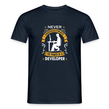 Never Underestimate - Männer T-Shirt - Navy - Vorne - AI Model Male 178 light (178cm)
