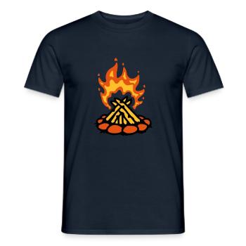 Feu primitif feu de camp camping - T-shirt homme - marine - Devant - AI Model Male 178 light (178cm)