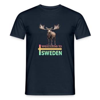 Schweden Schwedischer Elch bestes Tier Geweih Hirsch Hirsch - Männer T-Shirt - Navy - Vorne - AI Model Male 178 light (178cm)