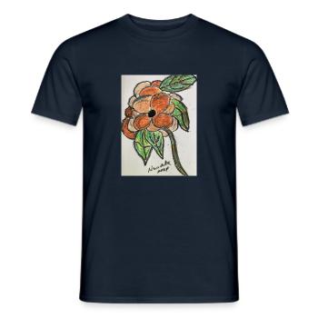 Orange flower - T-shirt homme - marine - Devant - AI Model Male 178 light (178cm)