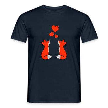 foxes in love 02 - Männer T-Shirt - Navy - Vorne - AI Model Male 178 light (178cm)