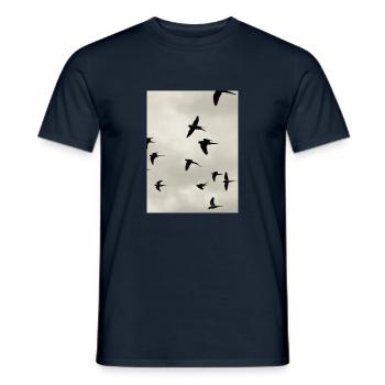 Green parrots - Men's T-Shirt - navy - Front - AI Model Male 178 light (178cm)