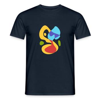 summer sea melody - vintage bold abstract - Men's T-Shirt - navy - Front - AI Model Male 178 light (178cm)