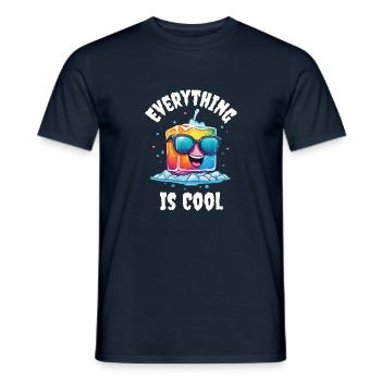 Tout est cool, design amusant pour les amateurs d’humour - T-shirt homme - marine - Devant - AI Model Male 178 light (178cm)