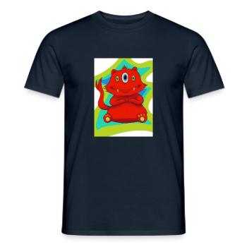 Monstre a trois yeux - T-shirt homme - marine - Devant - AI Model Male 178 light (178cm)