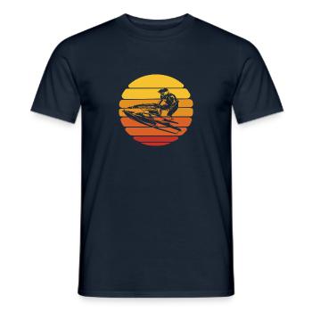 Jet Ski Sunset Water Sports Design - Men's T-Shirt - navy - Front - AI Model Male 178 light (178cm)