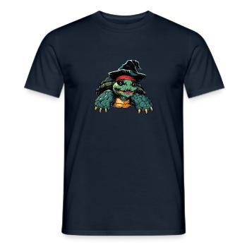 Tortue au chapeau de sorcière: Halloween spooky fun - T-shirt homme - marine - Devant - AI Model Male 178 light (178cm)