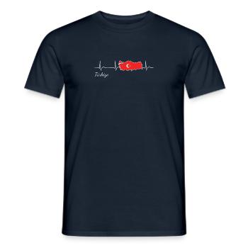 Türkiye Herzschlag Ich liebe Türkei Flagge - Männer T-Shirt - Navy - Vorne - AI Model Male 178 light (178cm)
